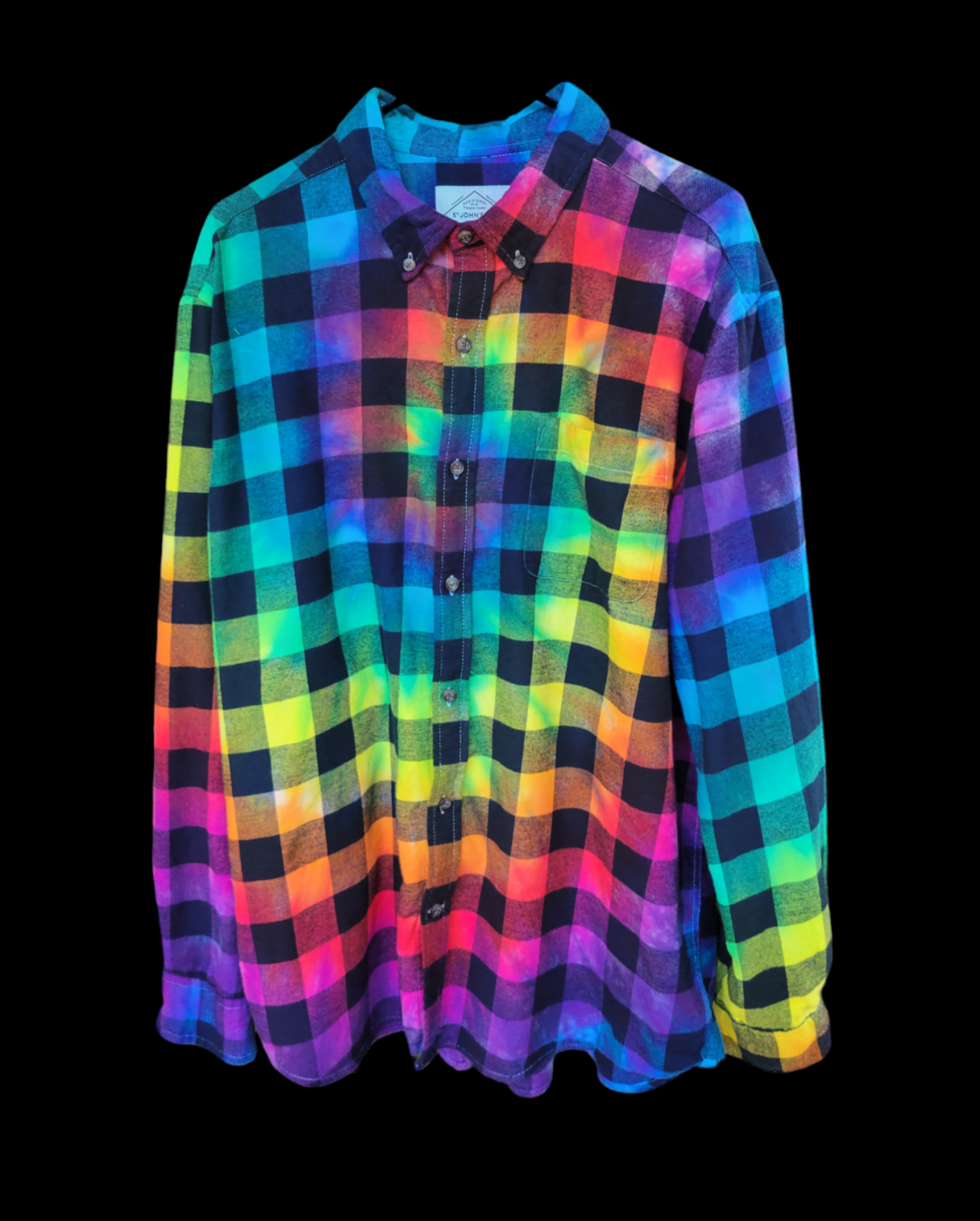 Tie Dye Flannel in Rainbow