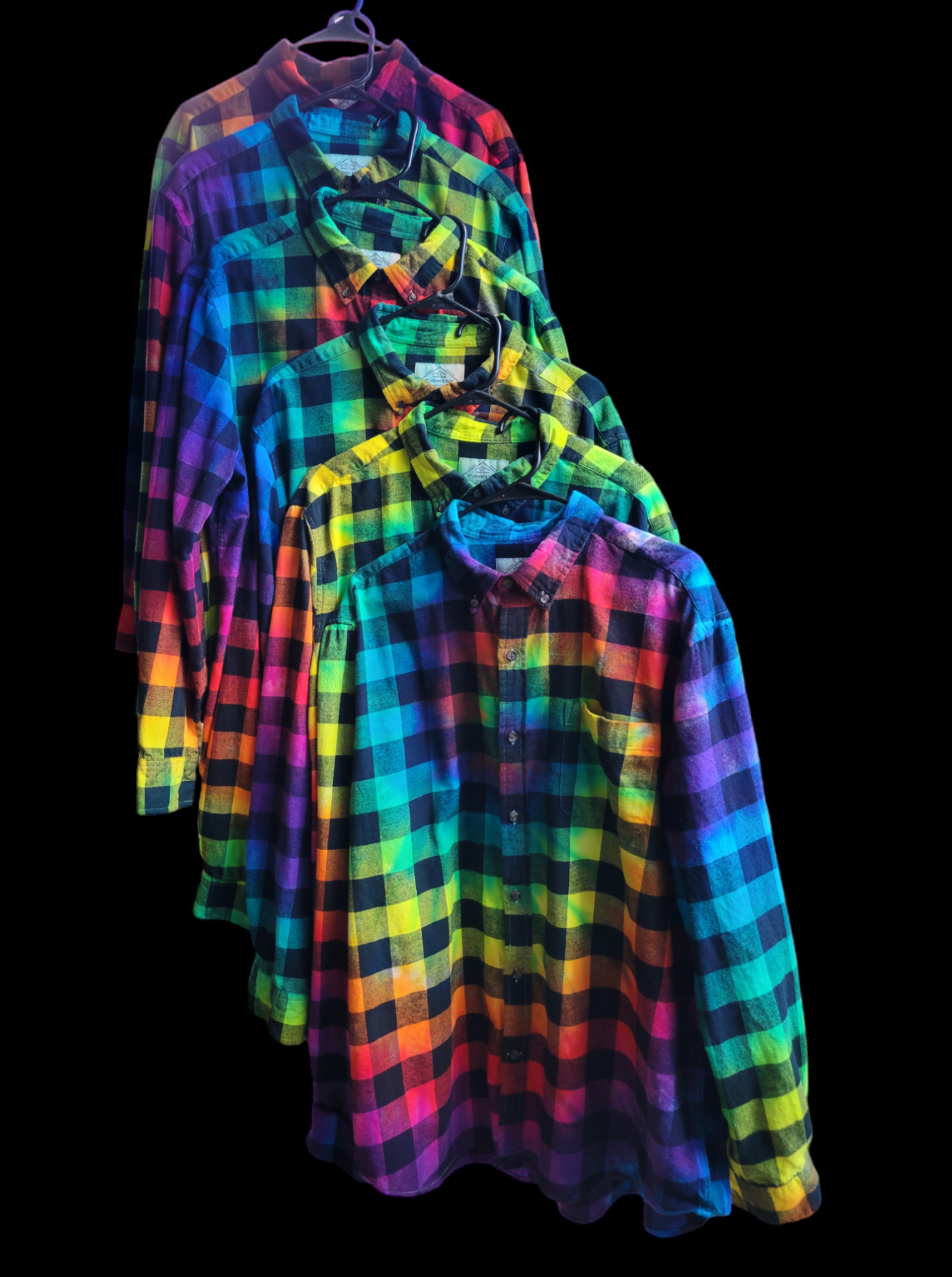 Tie Dye Flannel in Rainbow