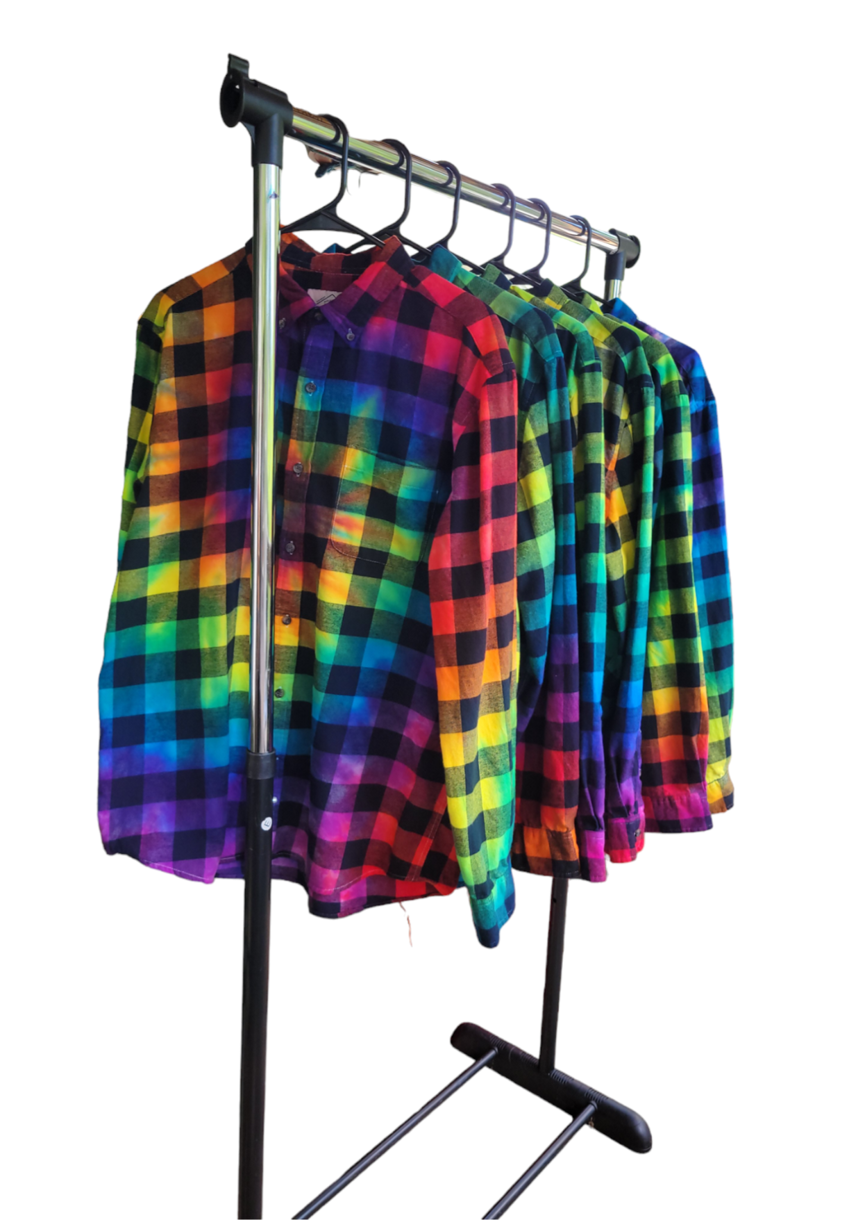 Tie Dye Flannel in Rainbow