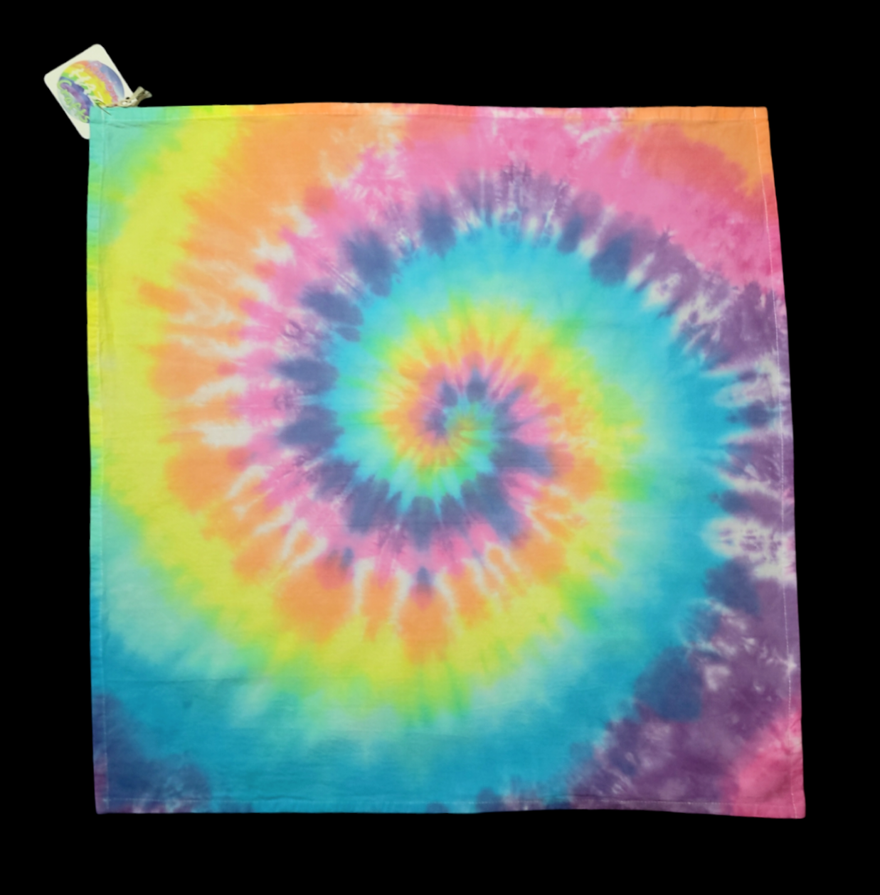 Kitchen Towel in Pastel Rainbow Spiral Tie-Dye