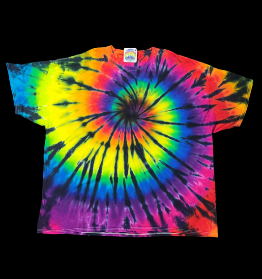 Rainbow Spiral with Black Shirt, 5XL