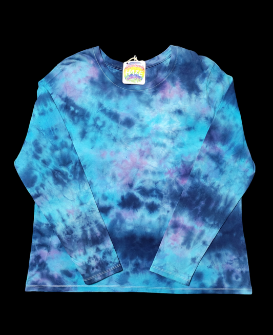 Watercolor Style Shirt in Blues, 3XL