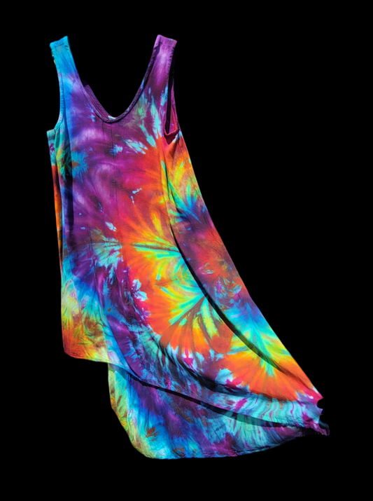 Rainbow Tank Dress, High Low Hem