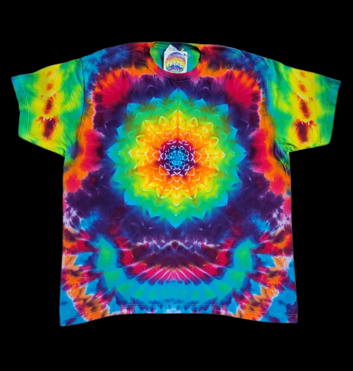 Rainbow Flower Mandala T-Shirt, Size XL