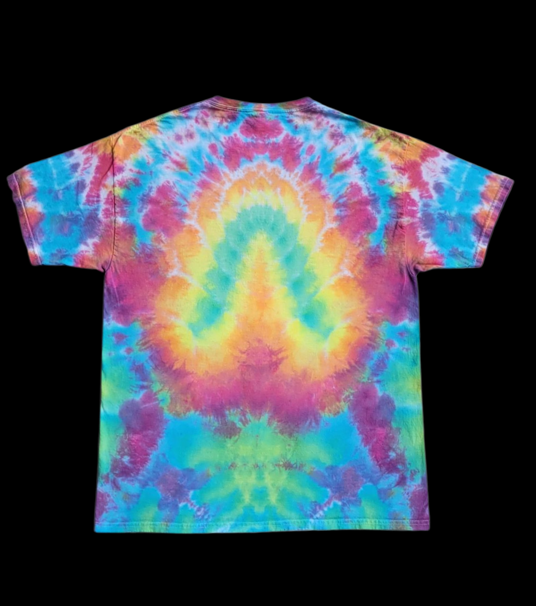 Pastel Rainbow Flower Mandala T-Shirt, Size Large