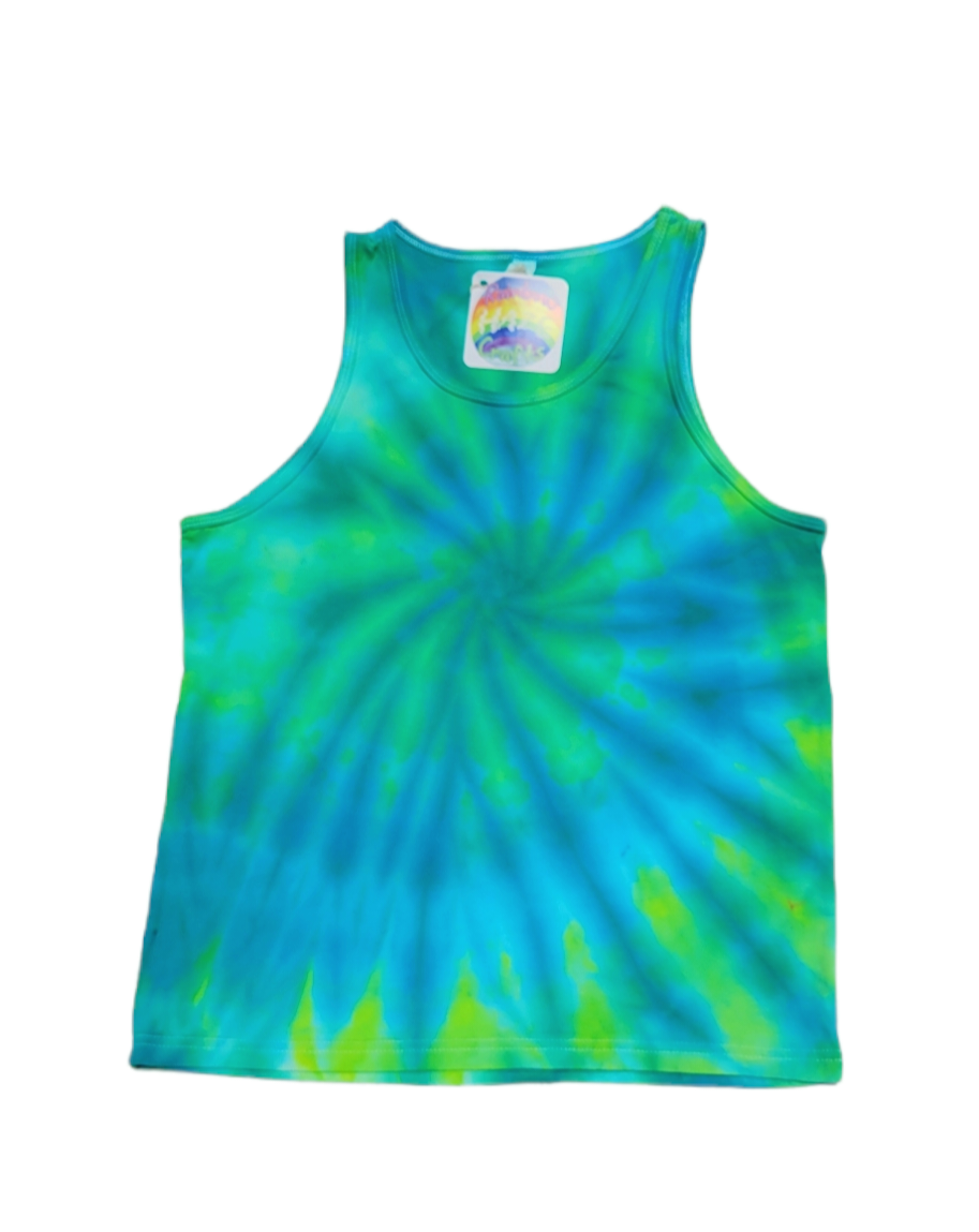 Youth Tank Top in Blues/Greens, Large