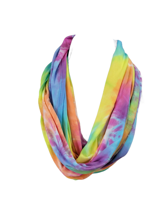 Pastel Rainbow Flower Infinity Scarf