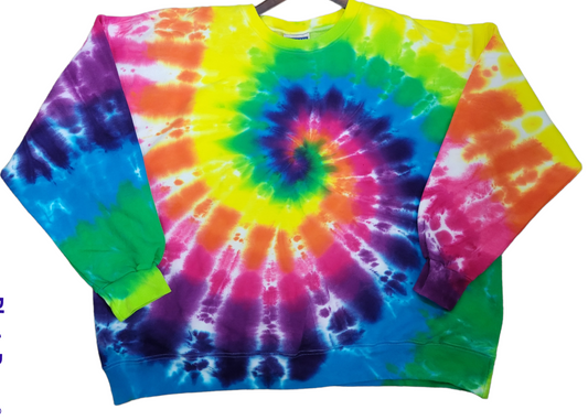 Crew Sweatshirt in Bright Rainbow, 2XL