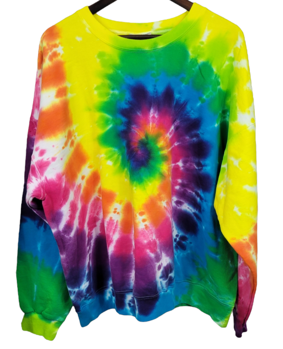 Crew Sweatshirt in Bright Rainbow, 2XL