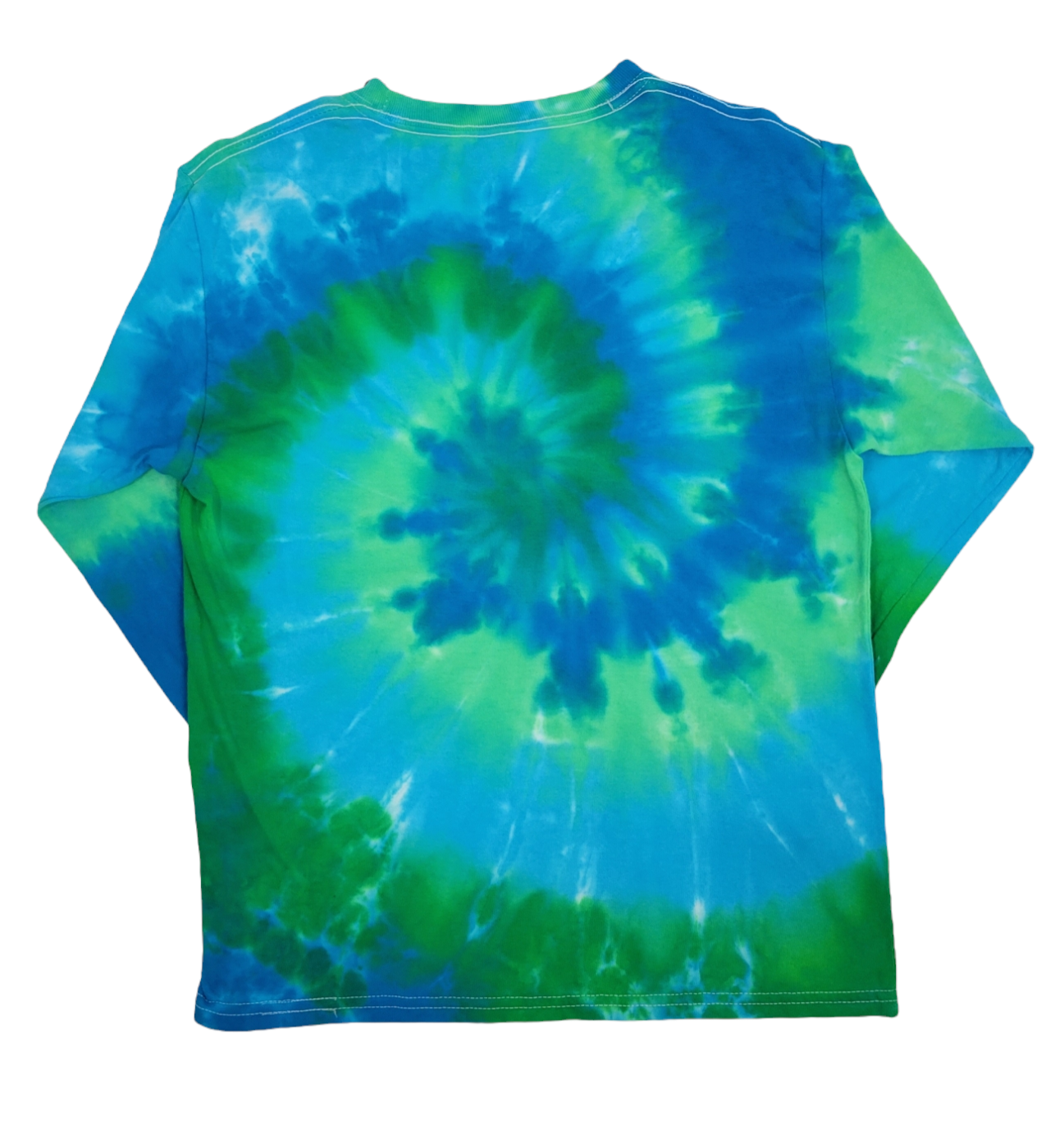 Youth Long Sleeve Tee in Blues and Greens, Size Large