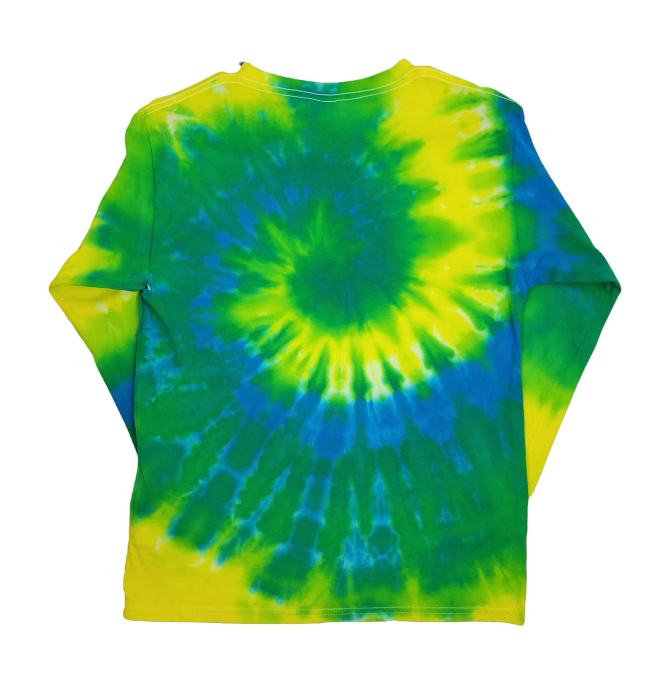 Youth Long Sleeve Tee in Green, Blue, and Yellow, Size Large